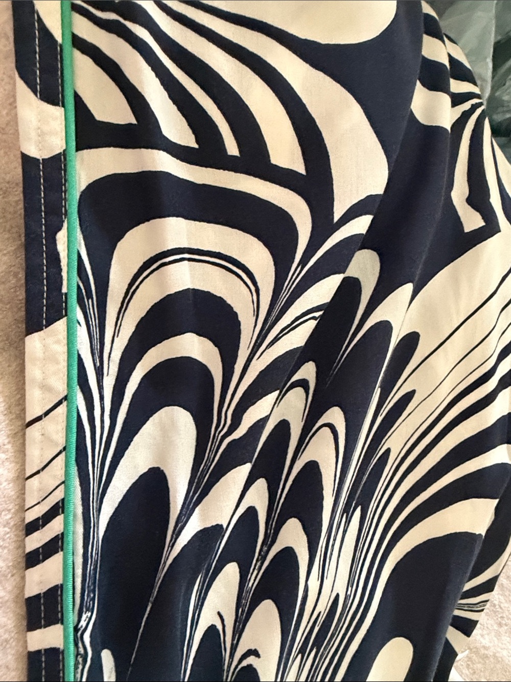 Wide Leg Palazzo Pants in Black / Navy & Cream Swirl Print - Picture 10 of 10